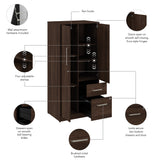 Bush Business Furniture VSS130BWK Vista Wardrobe Cabinet with Drawers in Black Walnut