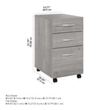 Bush Business Furniture SCF216PGSU Studio C 3 Drawer Mobile File Cabinet in Platinum Gray