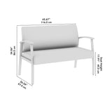 Bush Business Furniture CH3903GVL-03 Arrive Waiting Room Loveseat with Arms in Light Gray Vinyl