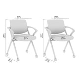 Bush Business Furniture CH4001BLF-03 Envision Mesh Back Folding Chairs with Arms - Set of 2 in Black Mesh