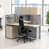 Bush Business Furniture WC36592-03STGK Office in an Hour 65-inch Straight Cubicle Desk with Storage, Drawers, and Organizers in Natural Elm