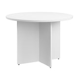 Bush Business Furniture 99TB42RWH 42-inch Round Conference Table with Wood Base in White