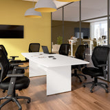 Bush Business Furniture 99TB9642WHK 96-inch Office Conference Table with Wood Base in White