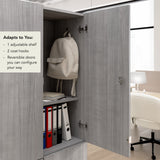 Bush Business Furniture AUS130PGK Assure Two Tier 4 Door Storage Lockers with Keypad Locks in Platinum Gray