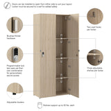 Bush Business Furniture AUS230NEK Assure Single Tier 2 Door Storage Locker with Keypad Locks in Natural Elm