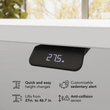 Bush Business Furniture Stratus 72W x30D Electric Standing Desk with Drawers and Modesty Panel in White with White Base