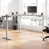 Bush Business Furniture M6SL7278PGSK Move 60 Series 72W Height Adjustable L Shaped Standing Desk in Platinum Gray with Metallic Gray Base