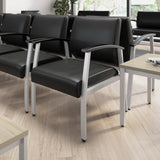 Bush Business Furniture CH3901BVL-03 Arrive Waiting Room Guest Chair with Arms in Black Vinyl