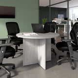 Bush Business Furniture 99TB42RPG 42-inch Round Conference Table with Wood Base in Platinum Gray