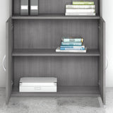 Bush Business Furniture STC015PG Studio C 5 Shelf Bookcase with Doors in Platinum Gray