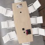 Bush Business Furniture 99TB12048NEK 120-inch Office Conference Table with Wood Base in Natural Elm