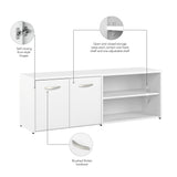 Bush Business Furniture SCS160WH Studio C Low Storage Cabinet with Doors and Shelves in White
