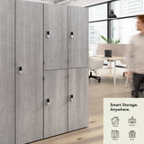 Bush Business Furniture AUS130PGK Assure Two Tier 4 Door Storage Lockers with Keypad Locks in Platinum Gray