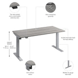 Bush Business Furniture M4S6030PGSK Move 40 Series 60W x 30D Electric Height Adjustable Standing Desk in Platinum Gray with Metallic Gray Base