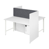 Bush Business Furniture HUS023WH Hustle 60-inch 2 Person Office Cubicles with Locking Storage and Large Tackboards in White