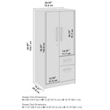 Bush Business Furniture VSS130BWK Vista Wardrobe Cabinet with Drawers in Black Walnut