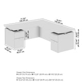 Bush Business Furniture SUT018NE Stratus 72W x78D Height Adjustable L Shaped Standing Desk with Drawers in Natural Elm with White Base
