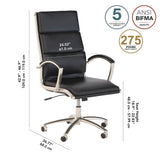 Bush Business Furniture CH1701BLL-03 Modelo High Back Leather Executive Office Chair in Black