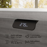 Bush Business Furniture SUT018PG Stratus 72W x78D Height Adjustable L Shaped Standing Desk with Drawers in Platinum Gray with Metallic Gray Base