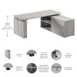 Bush Business Furniture SUT020PG Stratus 72W x30D Electric Height Adjustable Standing Desk with Storage in Platinum Gray with Metallic Gray Base