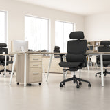 Bush Business Furniture CH3803BLF-03 Align High Back Ergonomic Office Chair with Lumbar Support in Black Fabric