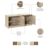 Bush Business Furniture VSS160NE Vista Low Storage Cabinet with Doors and Shelves in Natural Elm