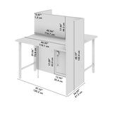 Bush Business Furniture HUS020WH Hustle 48-inch 2 Person Office Cubicles with Locking Storage and Large Tackboards in White