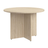 Bush Business Furniture 99TB42RNE 42-inch Round Conference Table with Wood Base in Natural Elm