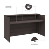 Bush Business Furniture AVD172SGK Arrive 72W x 30D Reception Desk with Shelf in Storm Gray