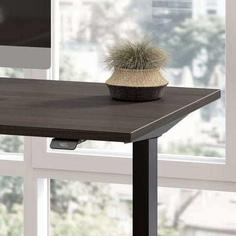 Bush Business Furniture M6SL7278SGBK Move 60 Series 72W Height Adjustable L Shaped Standing Desk in Storm Gray with Black Base