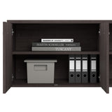 Bush Business Furniture SCS160SG Studio C Low Storage Cabinet with Doors and Shelves in Storm Gray