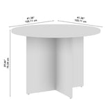 Bush Business Furniture 99TB42RPG 42-inch Round Conference Table with Wood Base in Platinum Gray