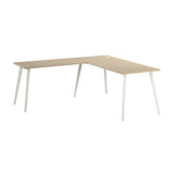 Bush Business Furniture VST003NE Vista 72W x 30D L Shaped Desk with Splayed Metal Legs in Natural Elm