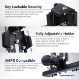 Arkon FLBK256TAB4  LockVise Metal Locking Forklift Front Guard Tablet Mount with 7.25" Shaft