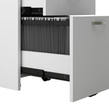 Bush Business Furniture WC36194-03STGK Office in an Hour 65W L Shaped Cubicle Desk with Storage, Drawers, and Organizers in Pure White