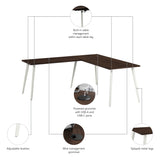 Bush Business Furniture VST003BW Vista 72W x 30D L Shaped Desk with Splayed Metal Legs in Black Walnut