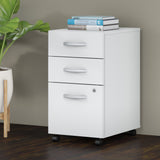 Bush Business Furniture SCF216WHSU Studio C 3 Drawer Mobile File Cabinet in White