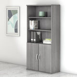 Bush Business Furniture STC015PG Studio C 5 Shelf Bookcase with Doors in Platinum Gray