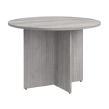 Bush Business Furniture 99TB42RPG 42-inch Round Conference Table with Wood Base in Platinum Gray
