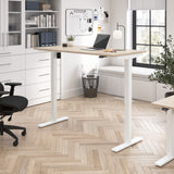Bush Business Furniture M4S6030NEWK Move 40 Series 60W x 30D Electric Height Adjustable Standing Desk in Natural Elm with White Base