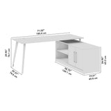 Bush Business Furniture VST005BW Vista 72W L Shaped Desk with Splayed Metal Legs and Low Storage Cabinet in Black Walnut