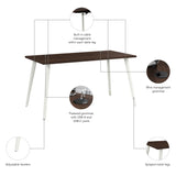 Bush Business Furniture VSD160BW Vista 60W x 30D Computer Desk with Splayed Metal Legs in Black Walnut