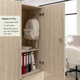 Bush Business Furniture AUS130NEK Assure Two Tier 4 Door Storage Lockers with Keypad Locks in Natural Elm