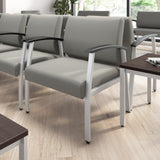 Bush Business Furniture CH3902GVL-03 Arrive Bariatric Waiting Room Guest Chair with Arms in Light Gray Vinyl