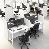 Bush Business Furniture HUS020WH Hustle 48-inch 2 Person Office Cubicles with Locking Storage and Large Tackboards in White