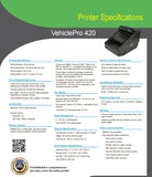 Printek 93722 VehiclePro 420 Direct Thermal Car Console Mount 4" Printer USB