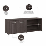 Bush Business Furniture SCS160SG Studio C Low Storage Cabinet with Doors and Shelves in Storm Gray