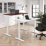 Bush Business Furniture M4S7230WHWK Move 40 Series 72W x 30D Electric Height Adjustable Standing Desk in White with White Base
