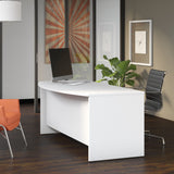 Bush Business Furniture SCD172WH Studio C 72W x 36D Bow Front Desk in White