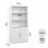 Bush Business Furniture STC015WH Studio C 5 Shelf Bookcase with Doors in White
